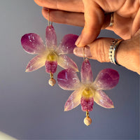 Soft Pink Orchids with Freshwater Pearls