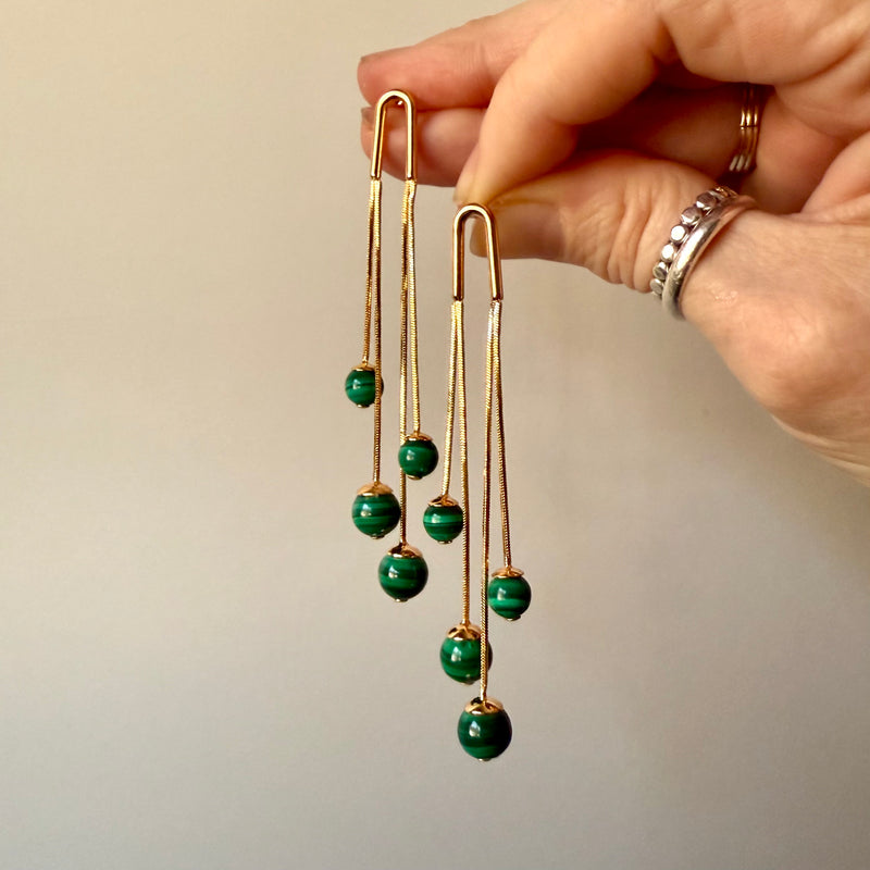 Malachite Arch and Chain Studs