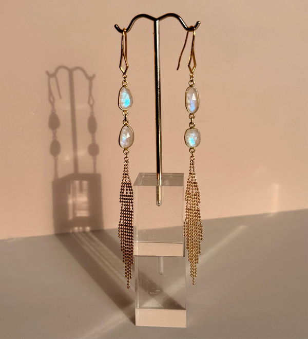 Tiered Moonstone Strands