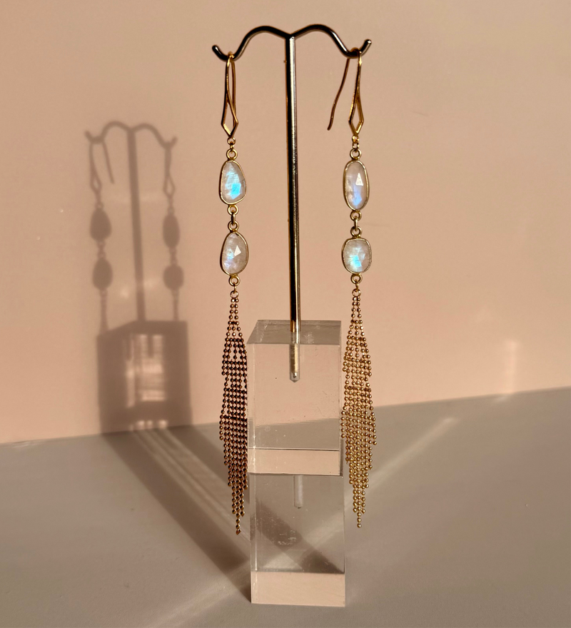 Tiered Moonstone Strands