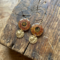 Autumnal Daisy with Hammered Moon Disc