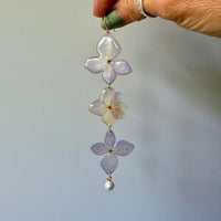 Ombre Blue Hydrangea Strands with Freshwater Pearls