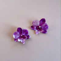 Purple/Lilac Mini Orchid Studs