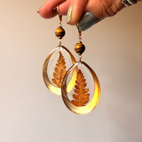 Autumnal Fern Teardrop with Tiger’s Eye Gemstone
