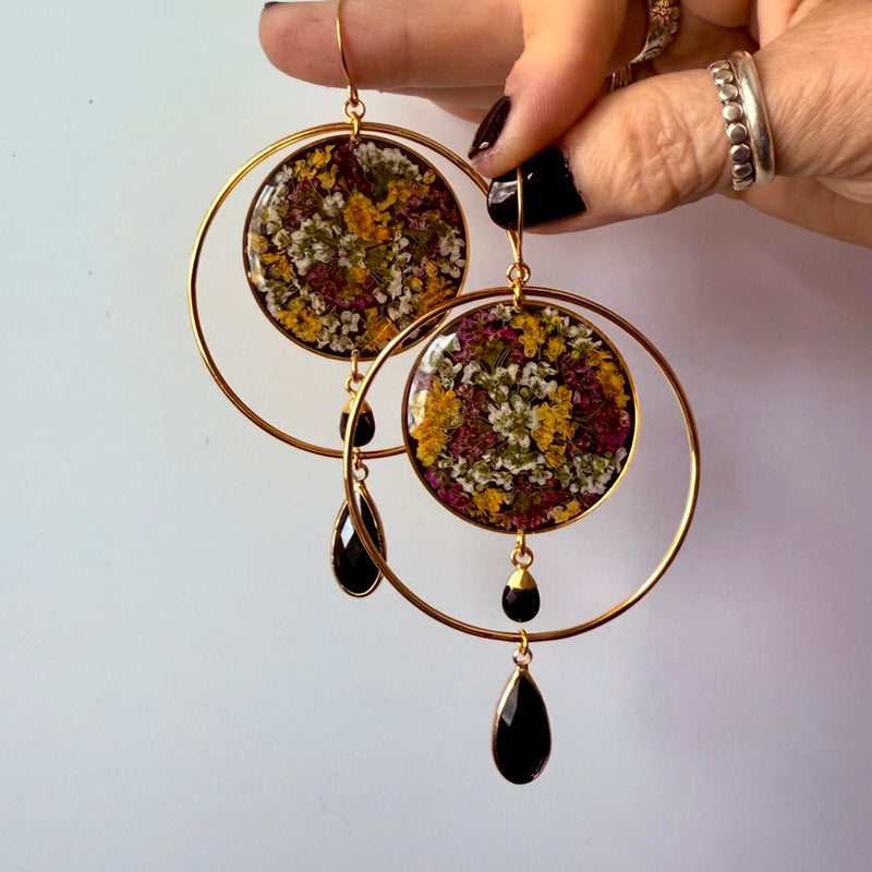 Midnight in the Garden Halos with Black Tourmaline