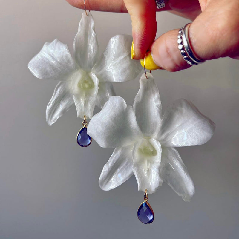 White Orchids with Amethyst