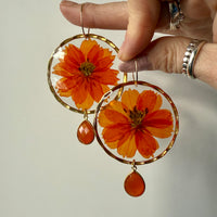 Orange Cosmos with Carnelian