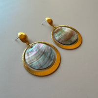 Mother of Pearl Shell Halo with Domed Studs