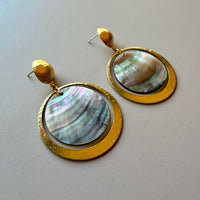 Mother of Pearl Shell Halo with Domed Studs