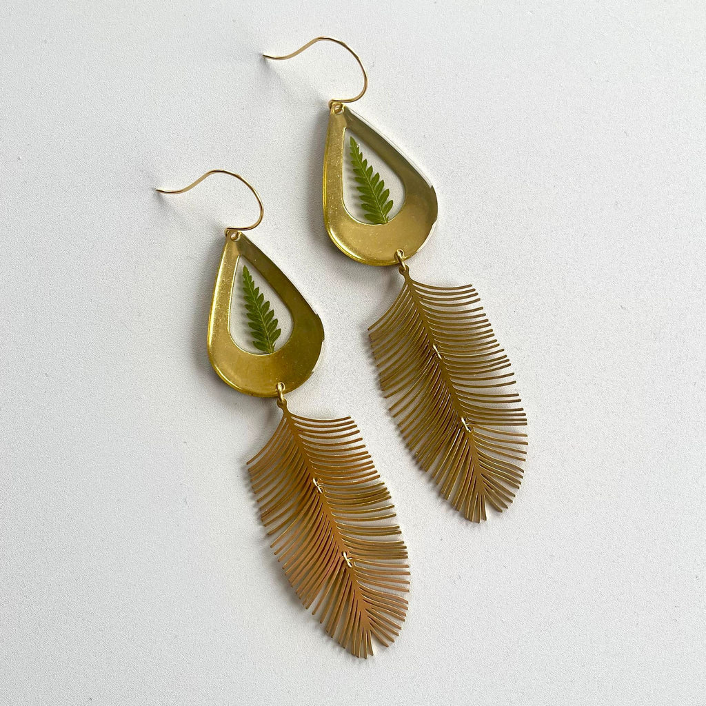 Brass Fern & Feathers – Jupiter Oak Jewelry