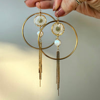 Daisy Halos with Pearls & Gold Fringe