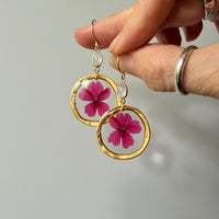 Pink Verbena with Rainbow Moonstone