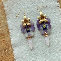 Crowned Pansy with Rose Quartz Spikes