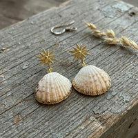 Mussel Shell & Star Stud Earrings