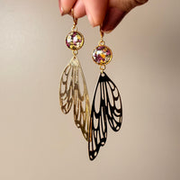Wildflower & Wing Earrings with Huggies