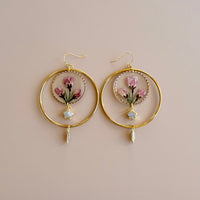 Crab Apple Blossom Halos with Moonstone Stars & Abalone