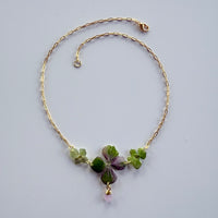 Hydrangea Necklace with Rose Quartz