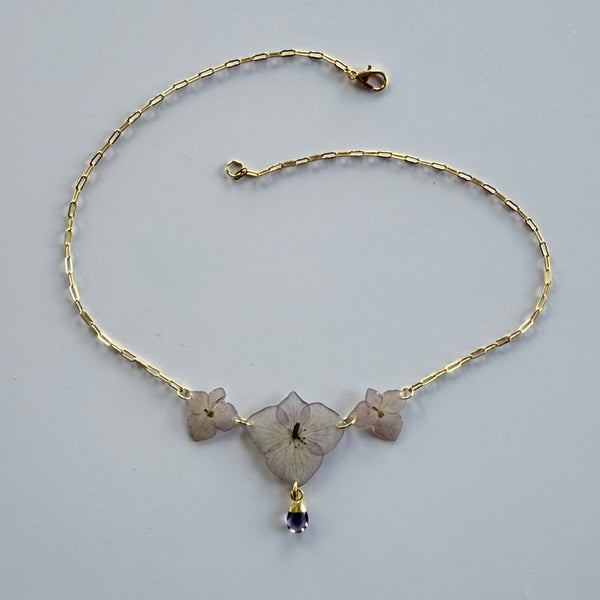Hydrangea Necklace with Amethyst