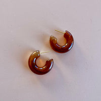 Chunky Marbled Hoop Studs