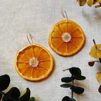 Real Orange Slices with White Daisies