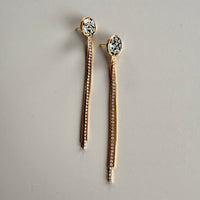 Queen Anne's Lace Black Studs with Zirconia and Gold Fringe