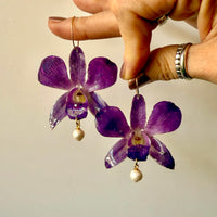 Purple Orchids with Freshwater Pearl
