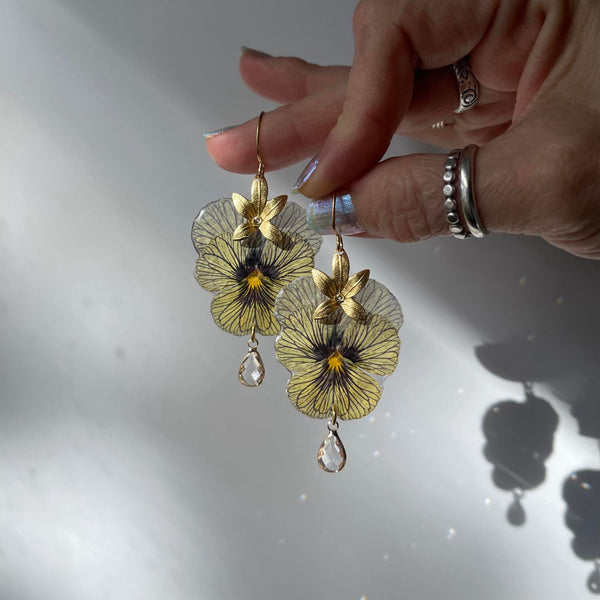 Crowned Tiger Eye Pansy with Crystal Quartz