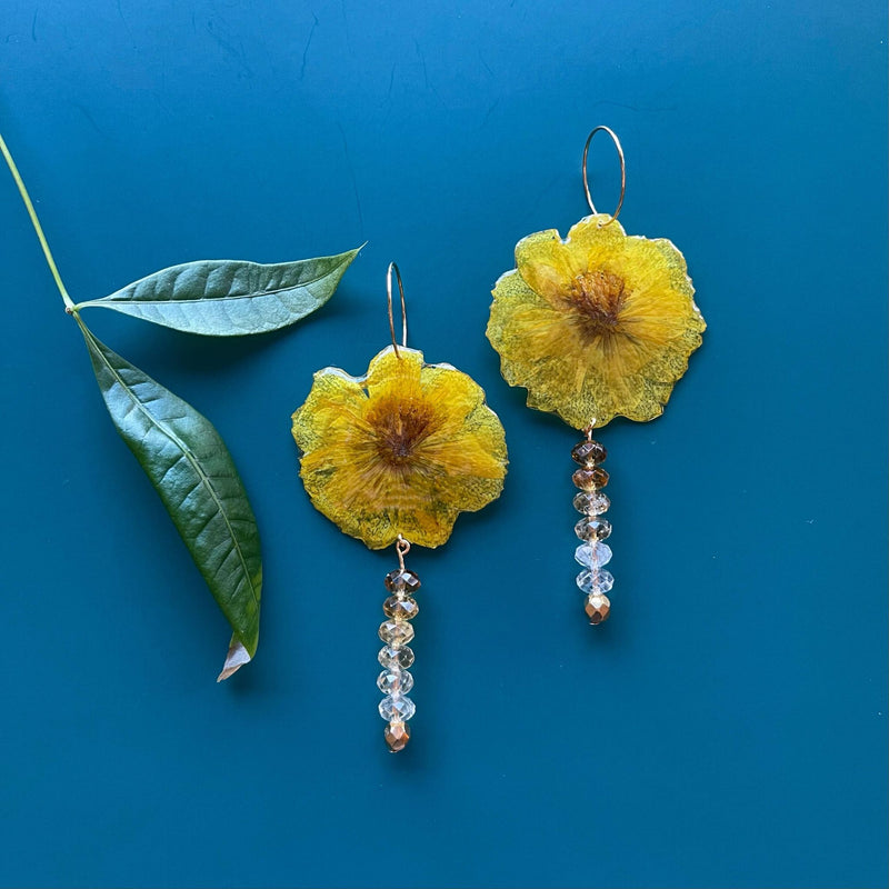 Frameless Yellow Cosmos with AAA Citrine Beads