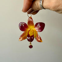 Amber & Burgundy Orchids with Garnet