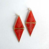 Ghost Fern Watermelon Reflection Triangles - Gold