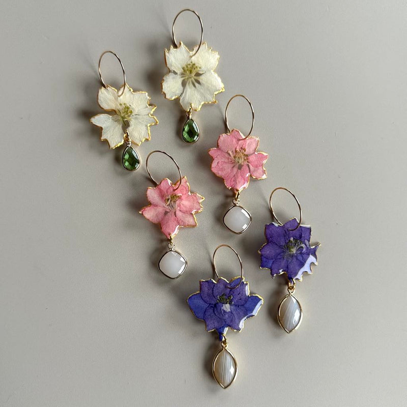 Gold Leaf Larkspur with Gemstones