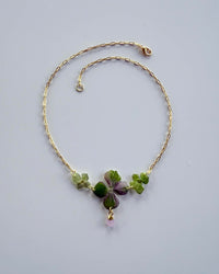 Hydrangea Necklace with Rose Quartz