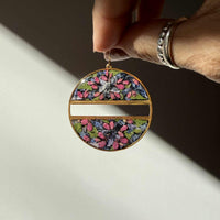 Dark Floral Split Hoops