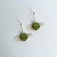 Jade Queen Anne's Lace Saturn studs