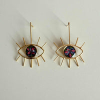 Dark Floral Eye Studs