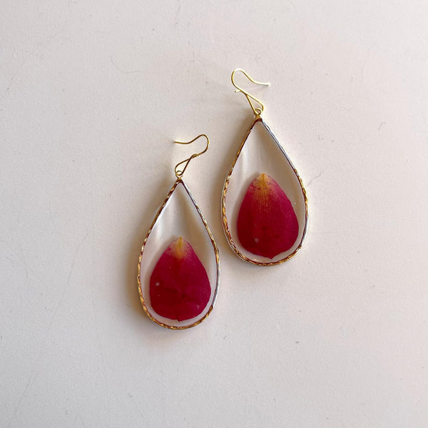 Rose Petal Gold Teardrop