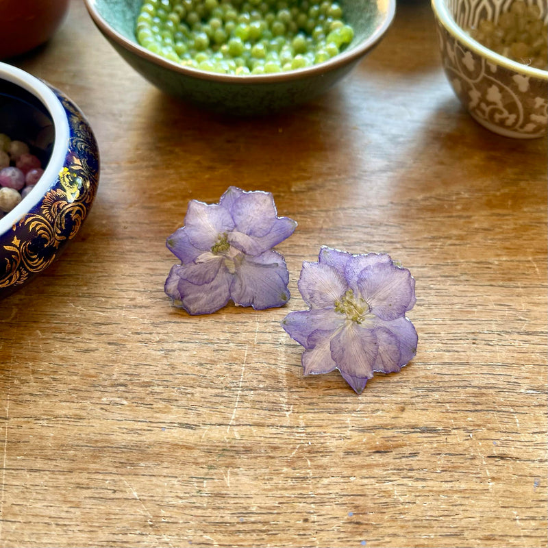 Frameless Larkspur Studs