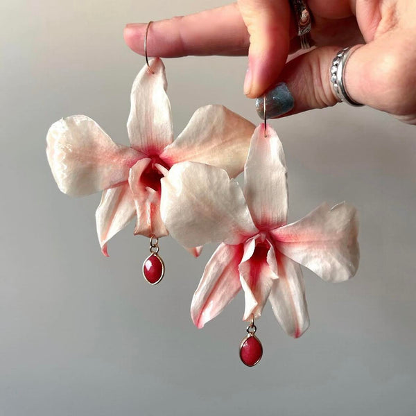 Pale Pink Orchid with Ruby Quartz
