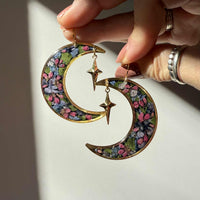 Dark Floral Crescents with Gold Star