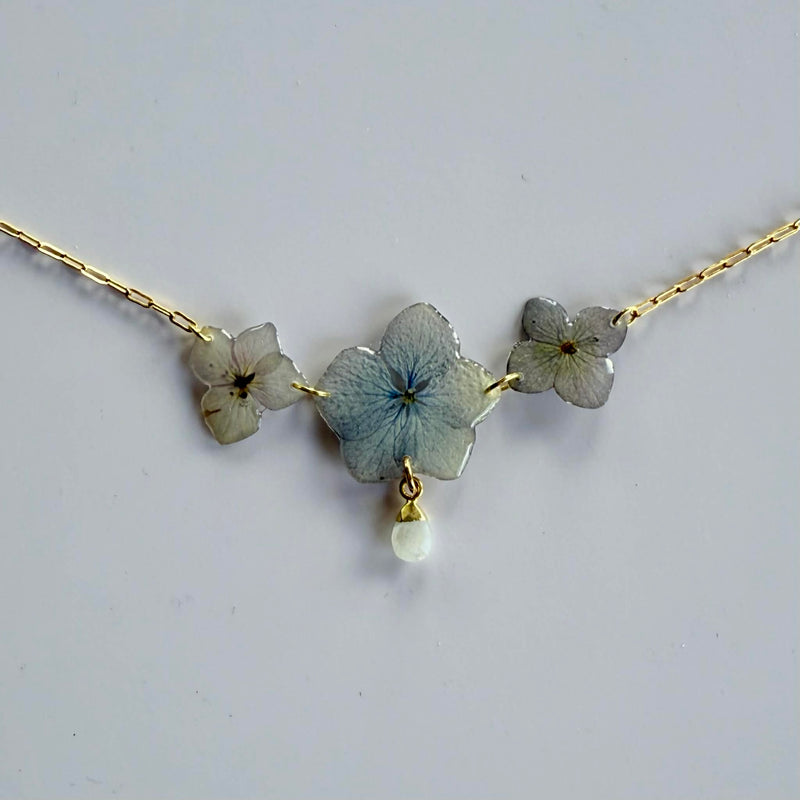 Hydrangea Necklace with Moonstone
