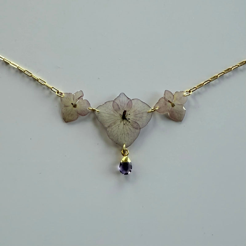 Hydrangea Necklace with Amethyst