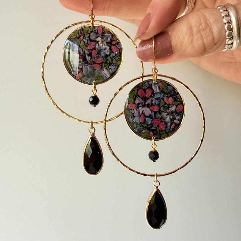 Dark Floral Halos with Black Tourmaline