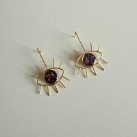 Dark Floral Eye Studs