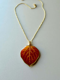 Real Aspen Leaf Necklace