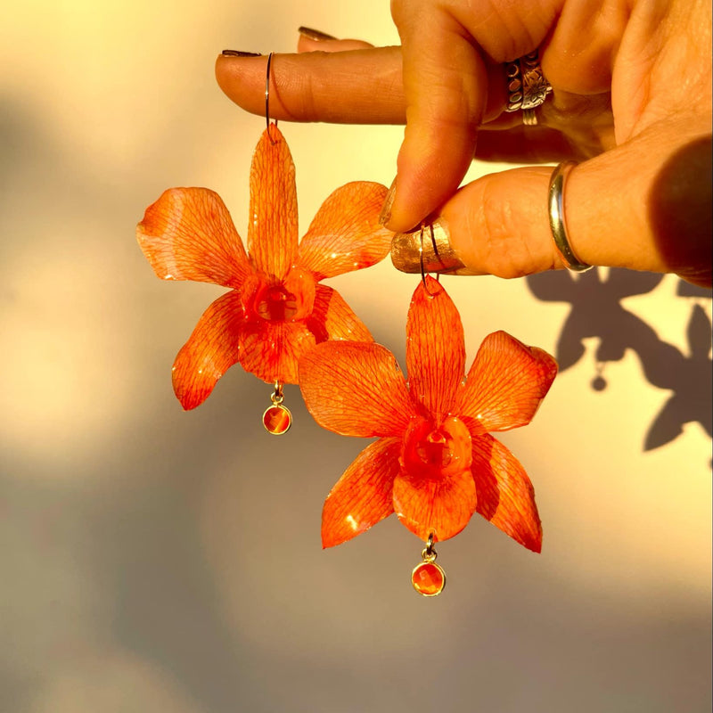 Orange Orchid with Mona Lisa Carnelian