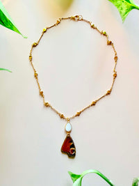 Real Peacock Butterfly Wing Necklace