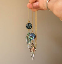 Abalone Threader Earrings in Gold