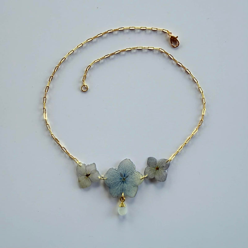 Hydrangea Necklace with Moonstone