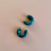 Chunky Marbled Hoop Studs