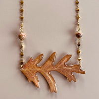 Oak Leaf & Hidden Valley Jasper Gold Necklace